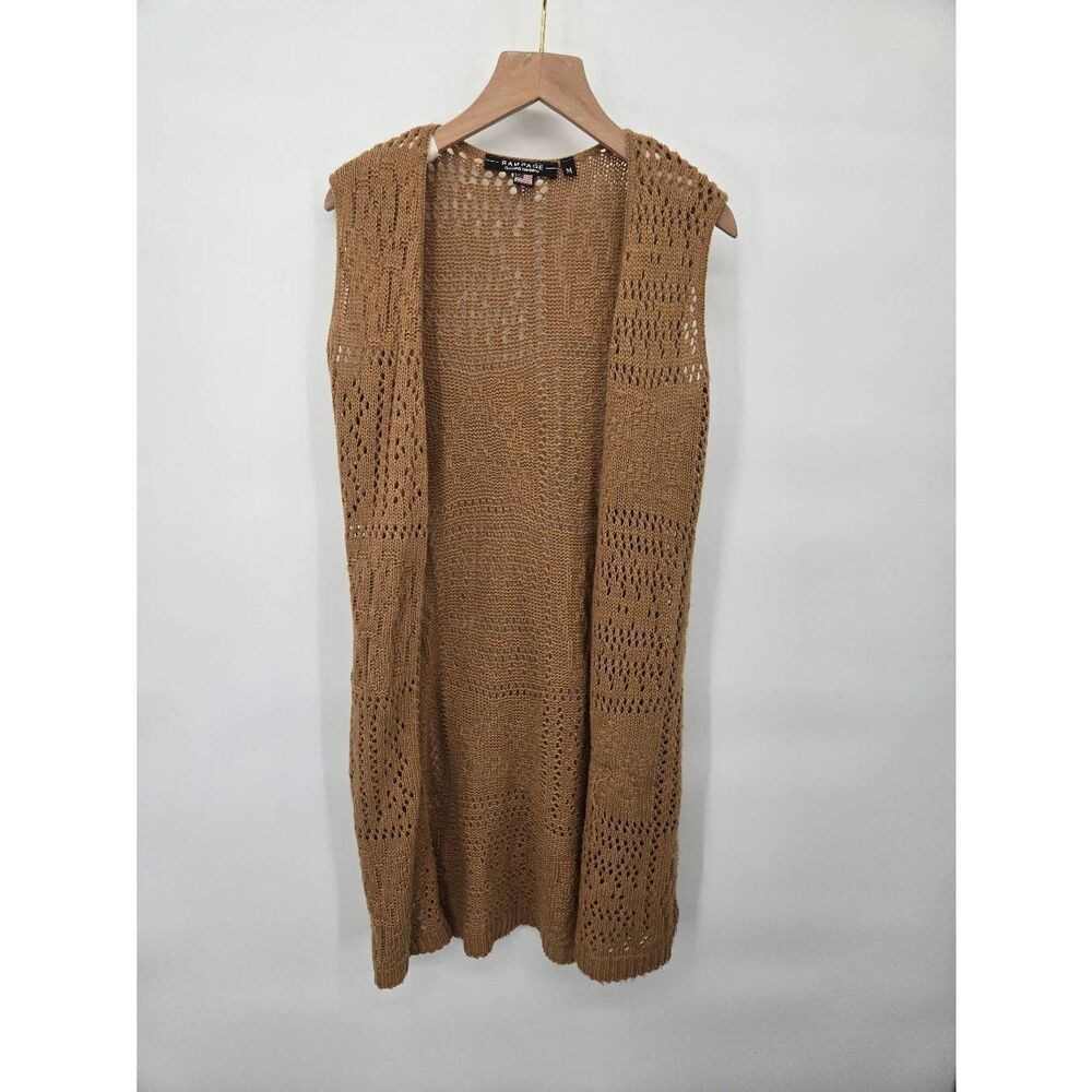 Rampage Vintage Y2K Crochet Sweater Vest Size Medium Boho Western Festival